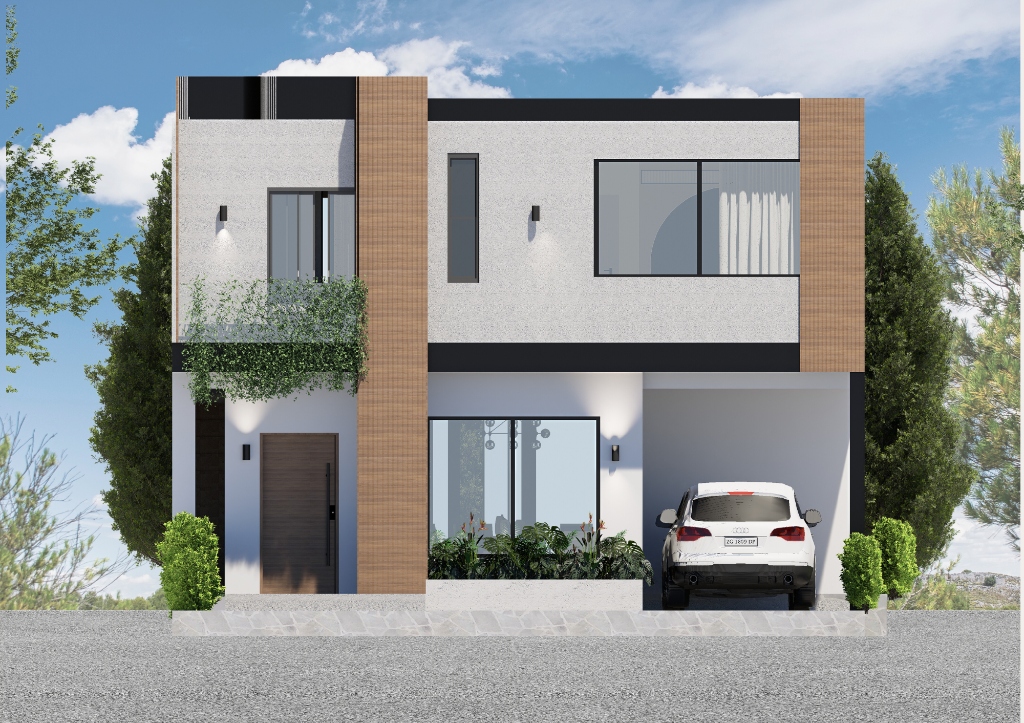 Fachada residencial del proyecto Entre Paisajes en Buenos Aires diseñado por DOBLEO