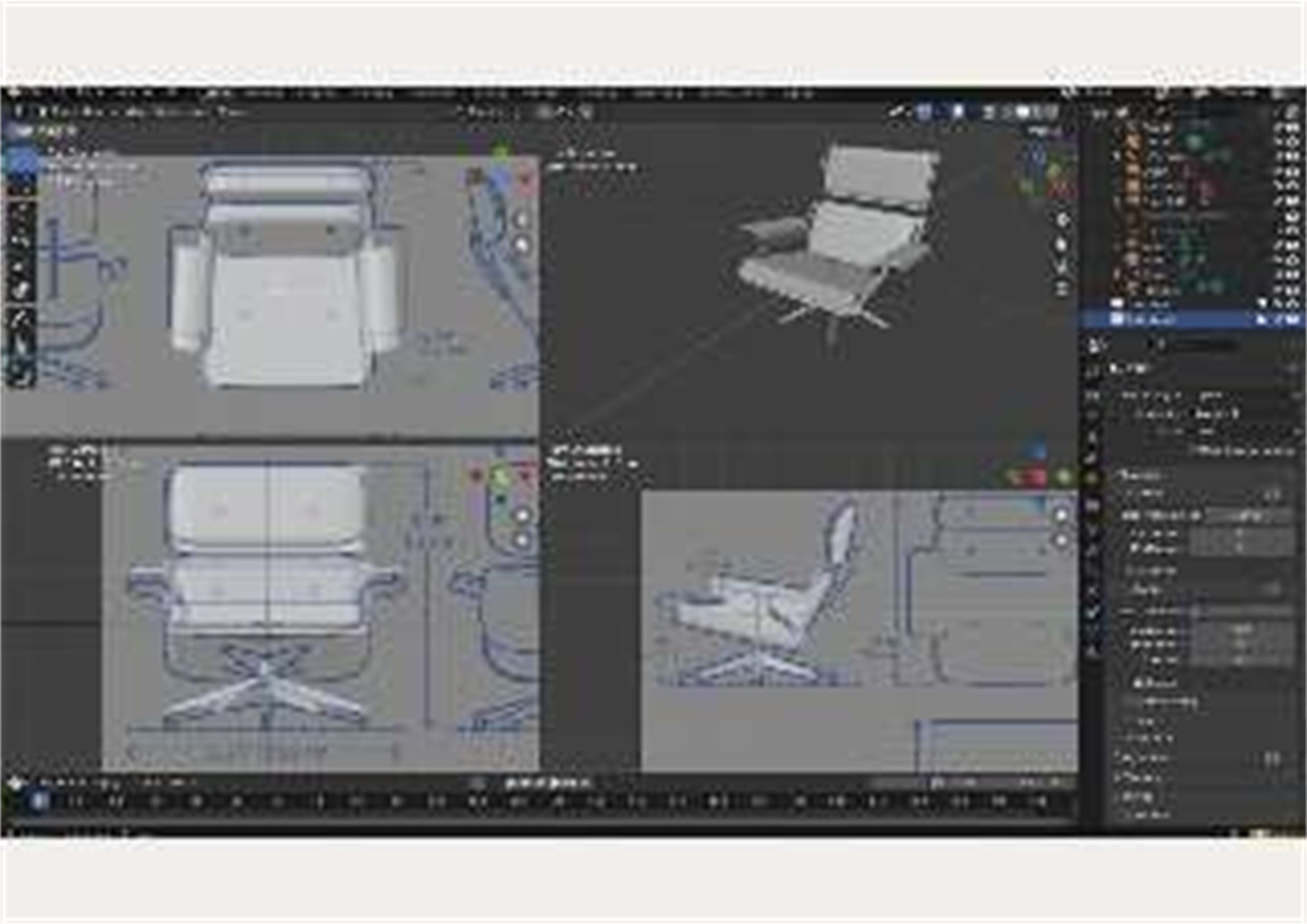 Proceso de diseño - Modelado tridimensional de la silla Eames en software Blender